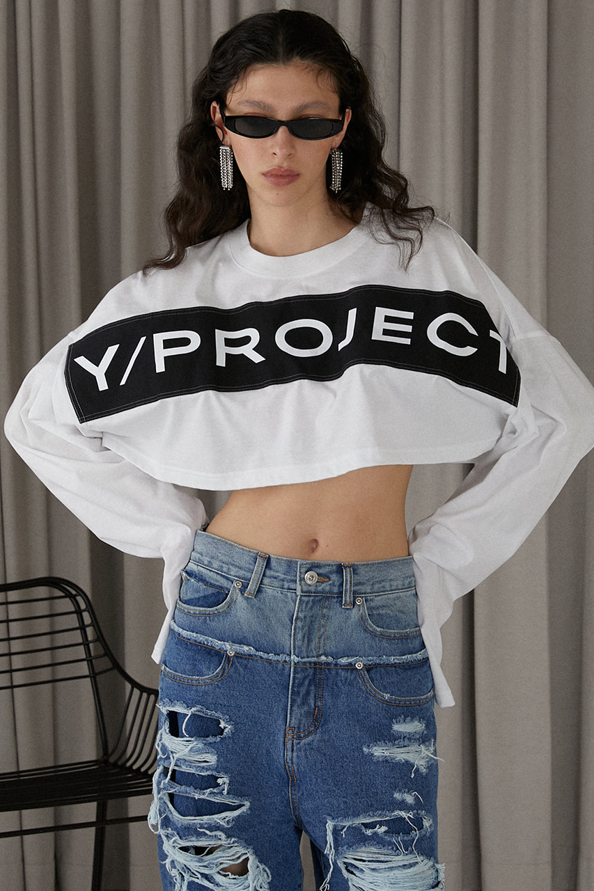 Scrunched Logo Long Sleeve Crop Top