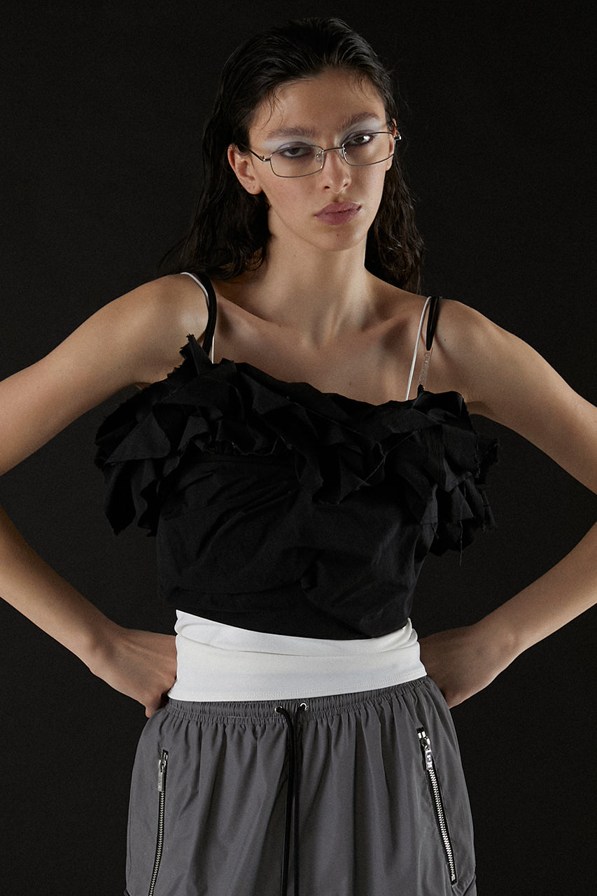 プランクプロジェクトCut-off Ruffled Top ビスチェ 新品】PRANK PROJECT Cut-off Ruffled Top - メルカリ