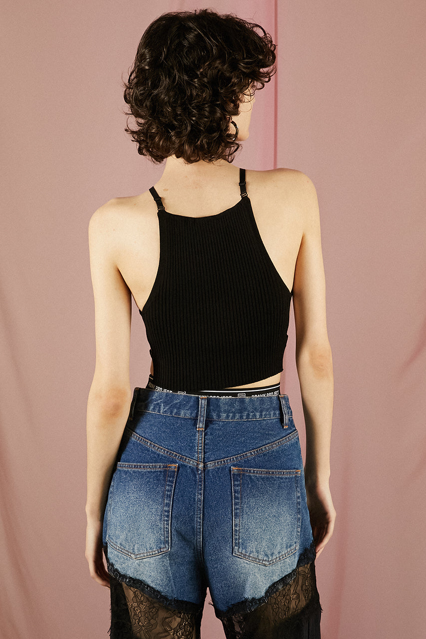 Opened Pointy Rib Knit Top - SALE