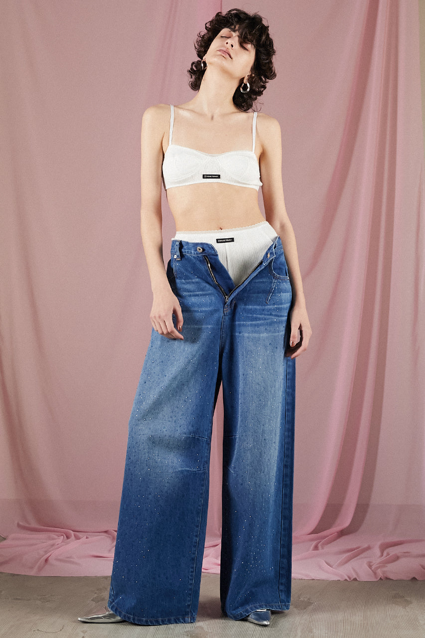 Drop Jewel Denim Pants - SALE