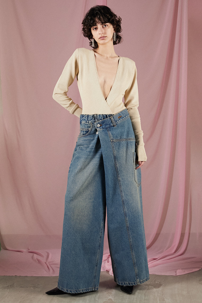 Deformed Baggy Denim Pants - SALE