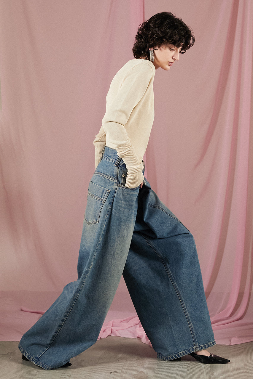 Deformed Baggy Denim Pants - SALE