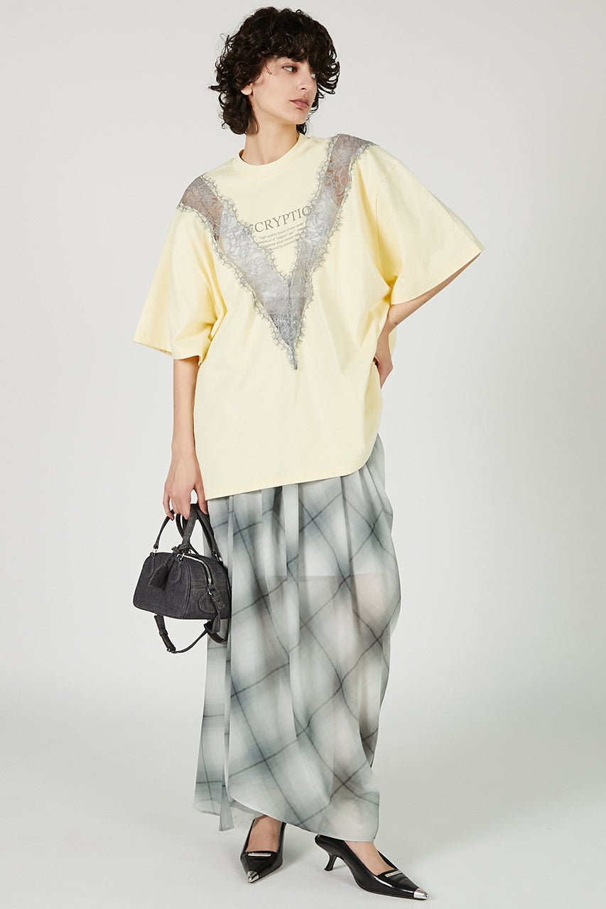 V-Cut Lace Logo Top - SALE