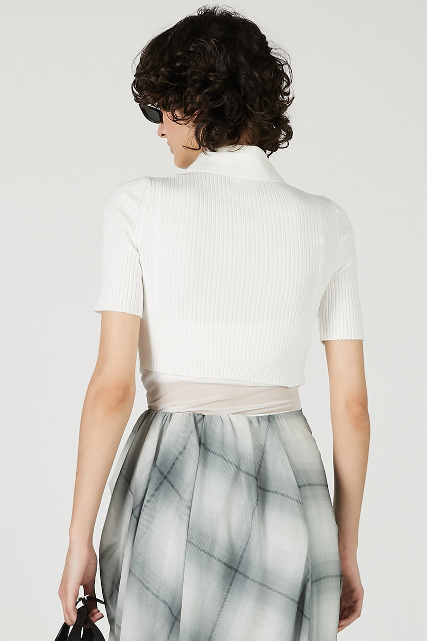 AC Rib Knit Cropped Polo - SALE