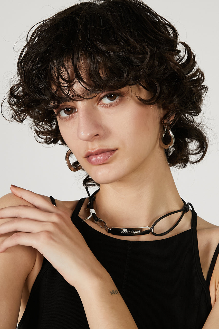 Hook Rope & Metal Necklace