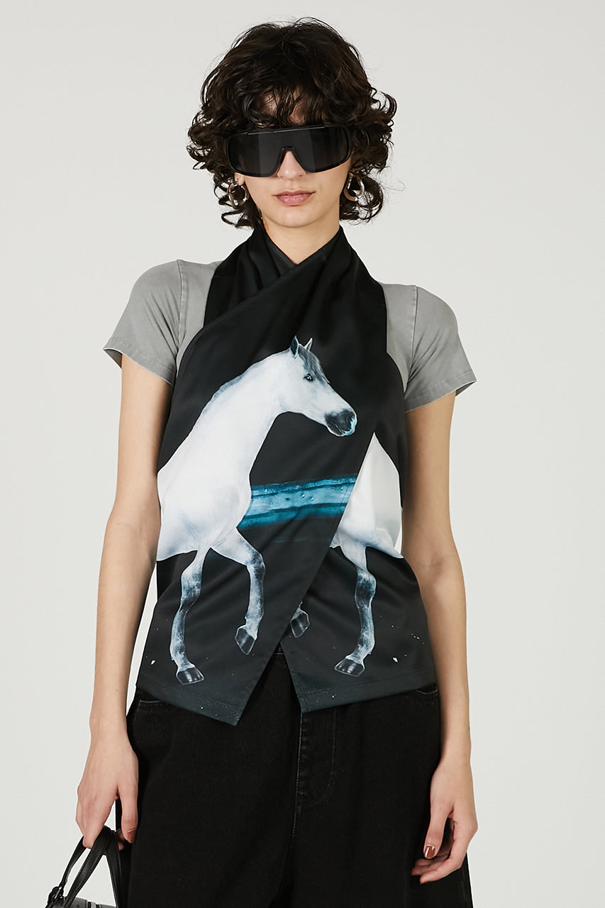 ホースプリントクロスホルタートップ / Horse Print Cloth Halter Top レディース Hoseprint Cross Holter Top - SALE