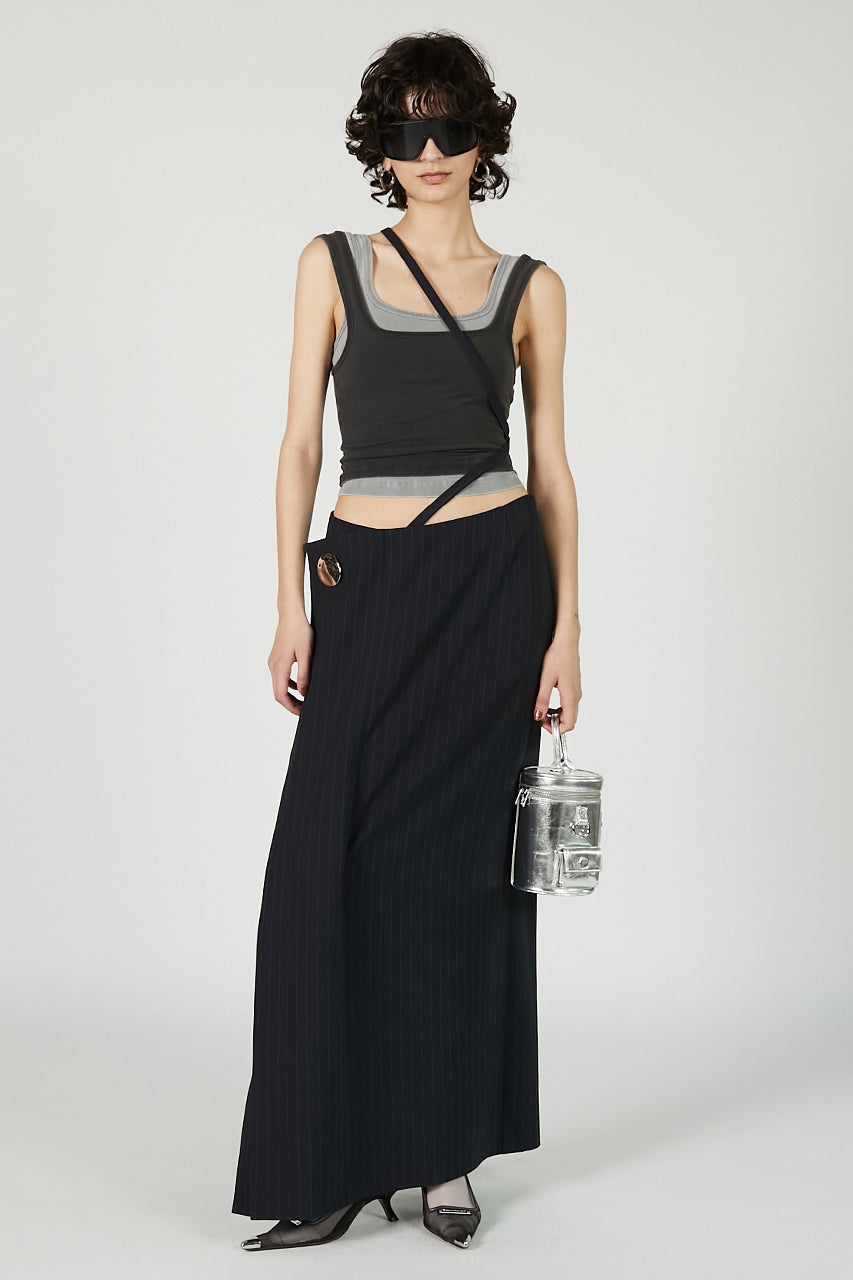 Metal Motif Low Waist Skirt