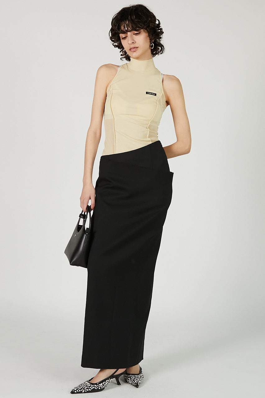 Wrap Skirt Black Wool - SALE