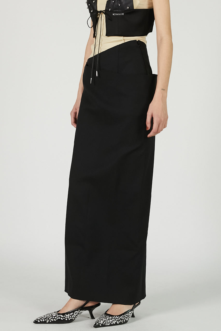 Wrap Skirt Black Wool - SALE