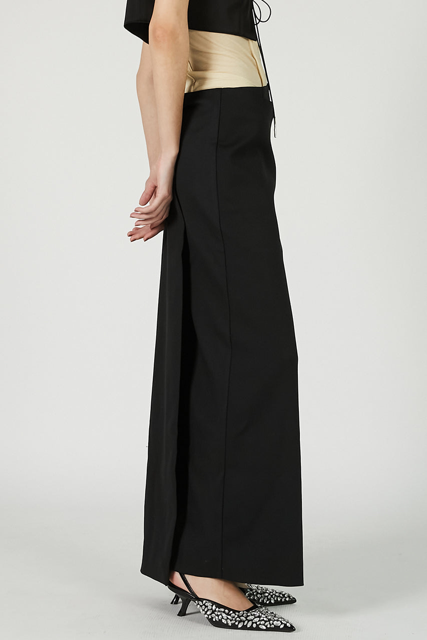 Wrap Skirt Black Wool - SALE
