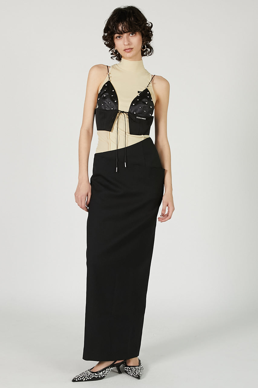Wrap Skirt Black Wool - SALE