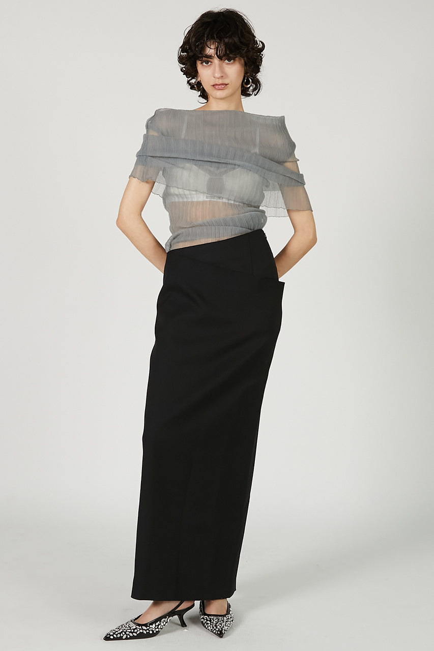 Wrap Skirt Black Wool - SALE