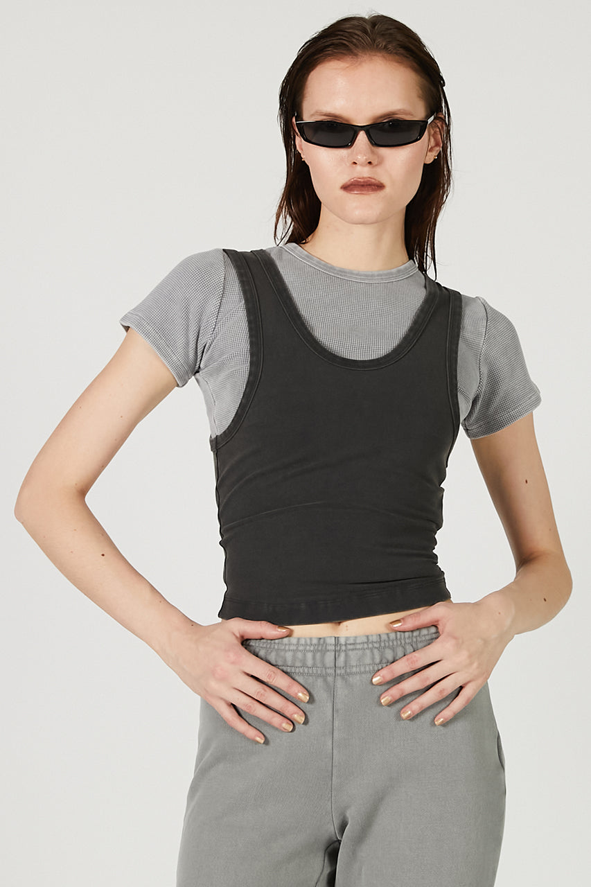Cropped Tank Washed Black