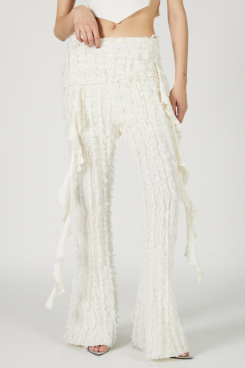 Fringe Jacquard Flare Pants