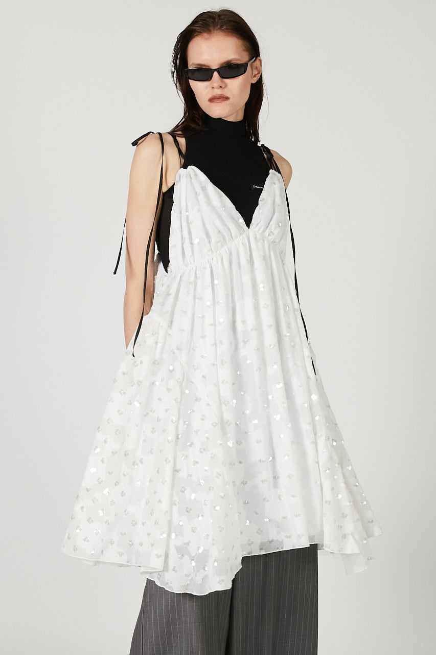 Sequined Jacquard Volume Camisole Dress
