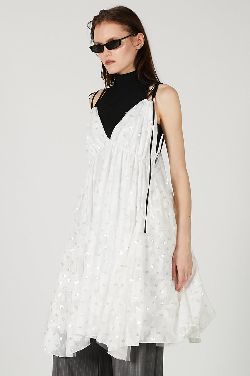 Sequined Jacquard Volume Camisole Dress