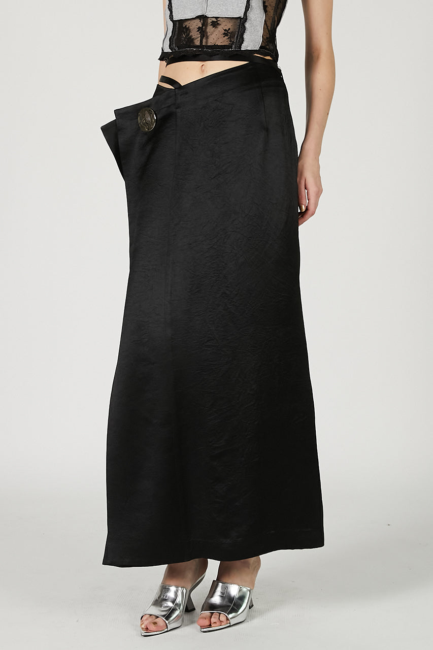 Metal Motif Low Waist Skirt