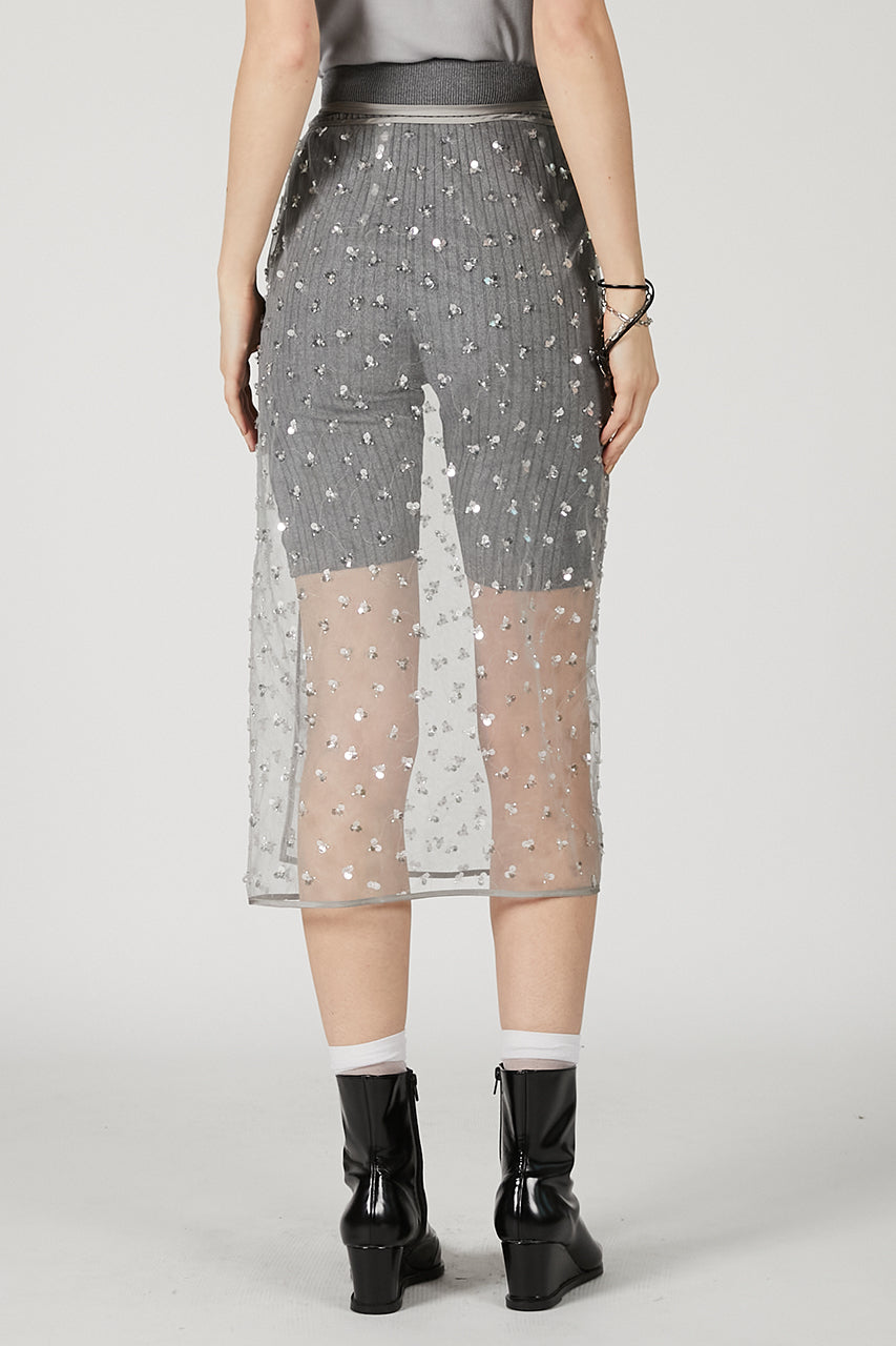 Multi-Embellished Wrap Skirt - 2025 SUMMER