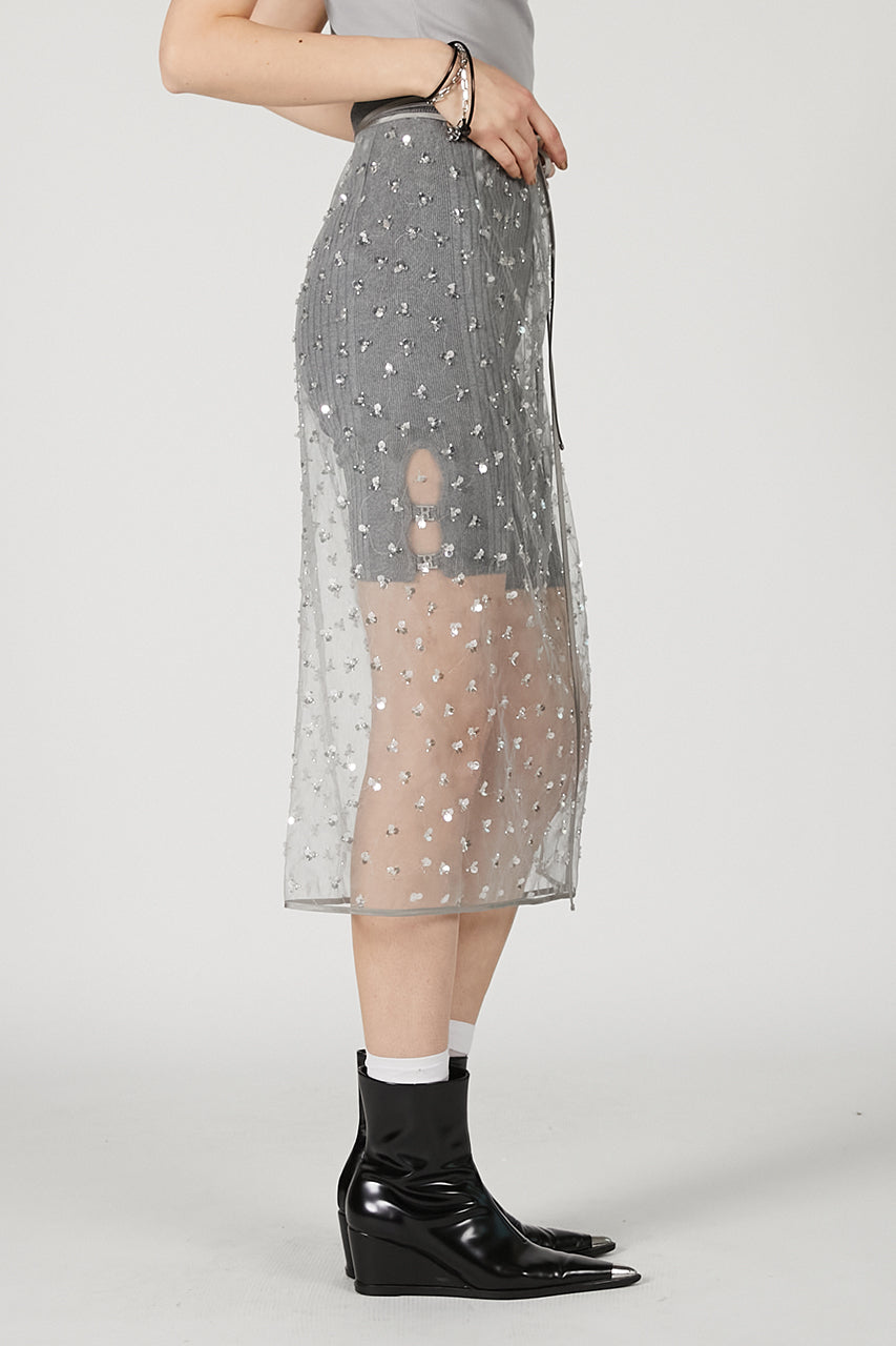 Multi-Embellished Wrap Skirt - 2025 SUMMER