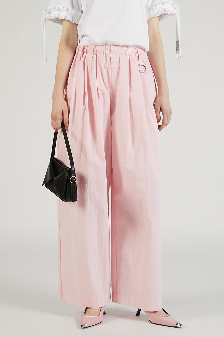 パンツ RY/LI SHEETING CLOTH GATHERED PANTS Women's Pleated High Waisted Wide Leg Pants, Belted Palazzo