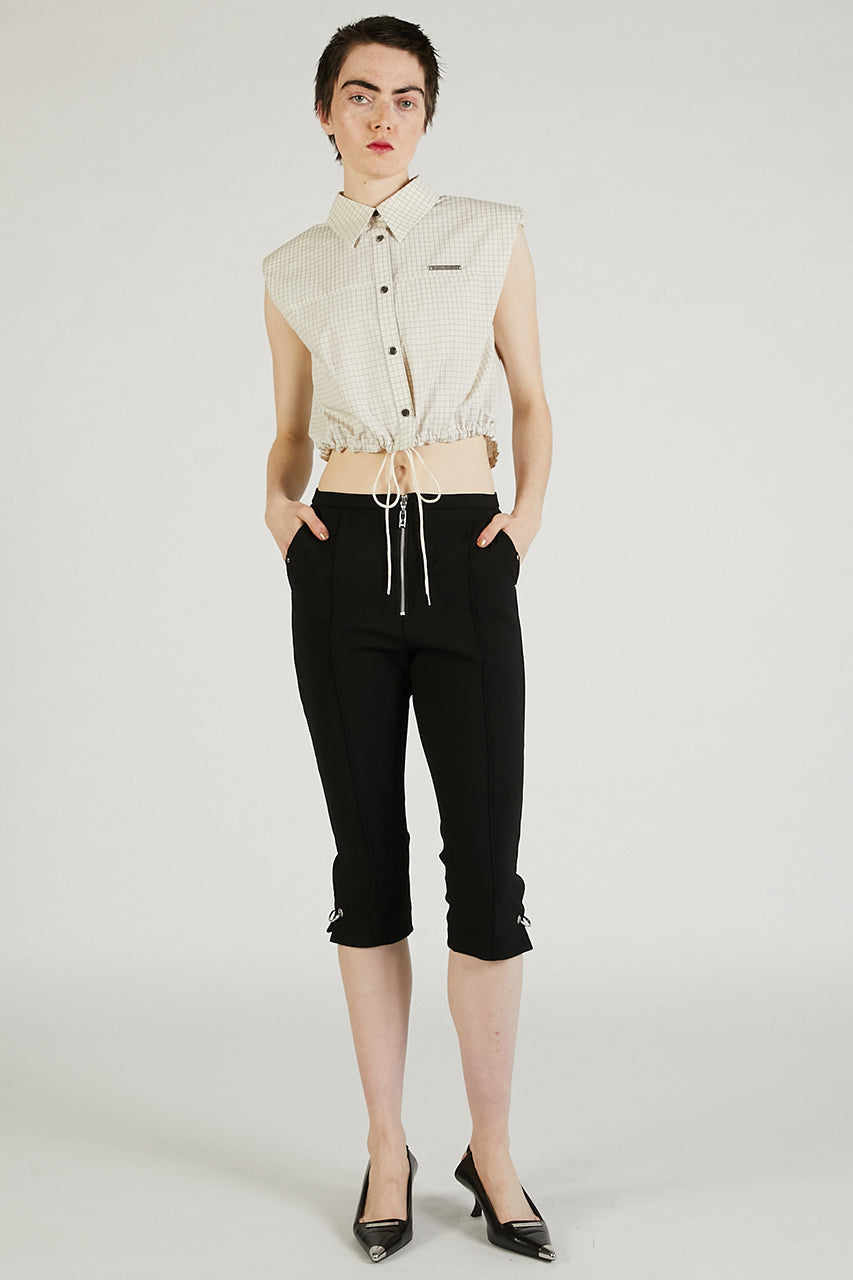 No Sleeve Check Short Shirt - SALE