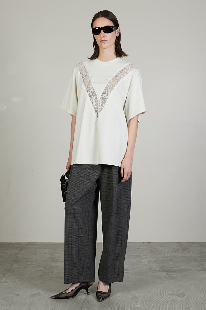V-Cut Lace Logo Top - SALE