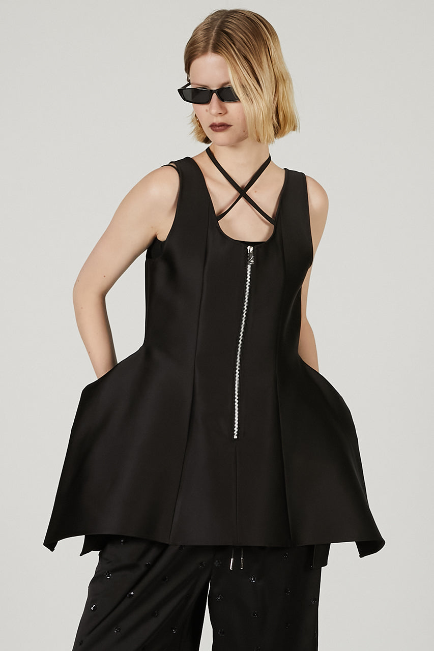 Stretch Double Satin Square Hem Top - 2025 SUMMER
