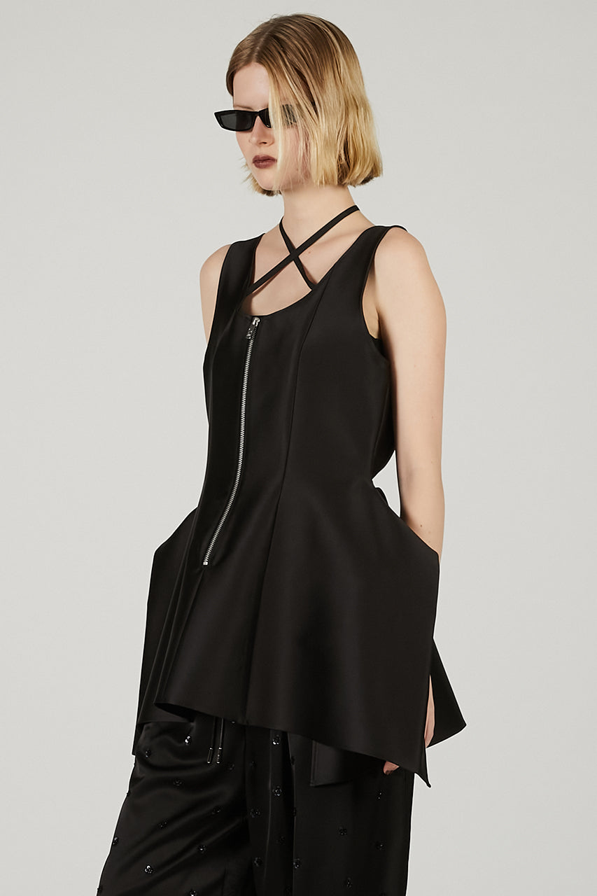 Stretch Double Satin Square Hem Top - 2025 SUMMER