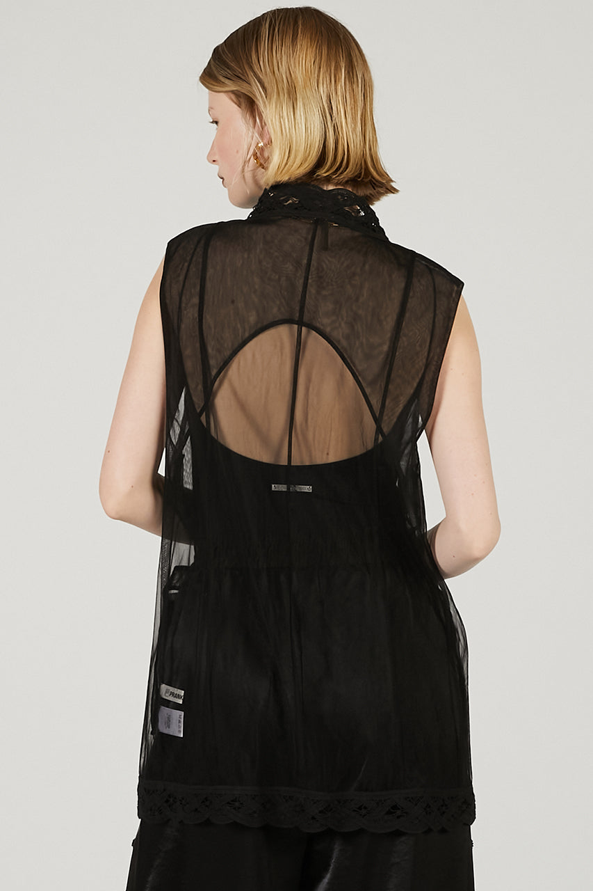 Trimmed Lace Tulle Gilet - SALE