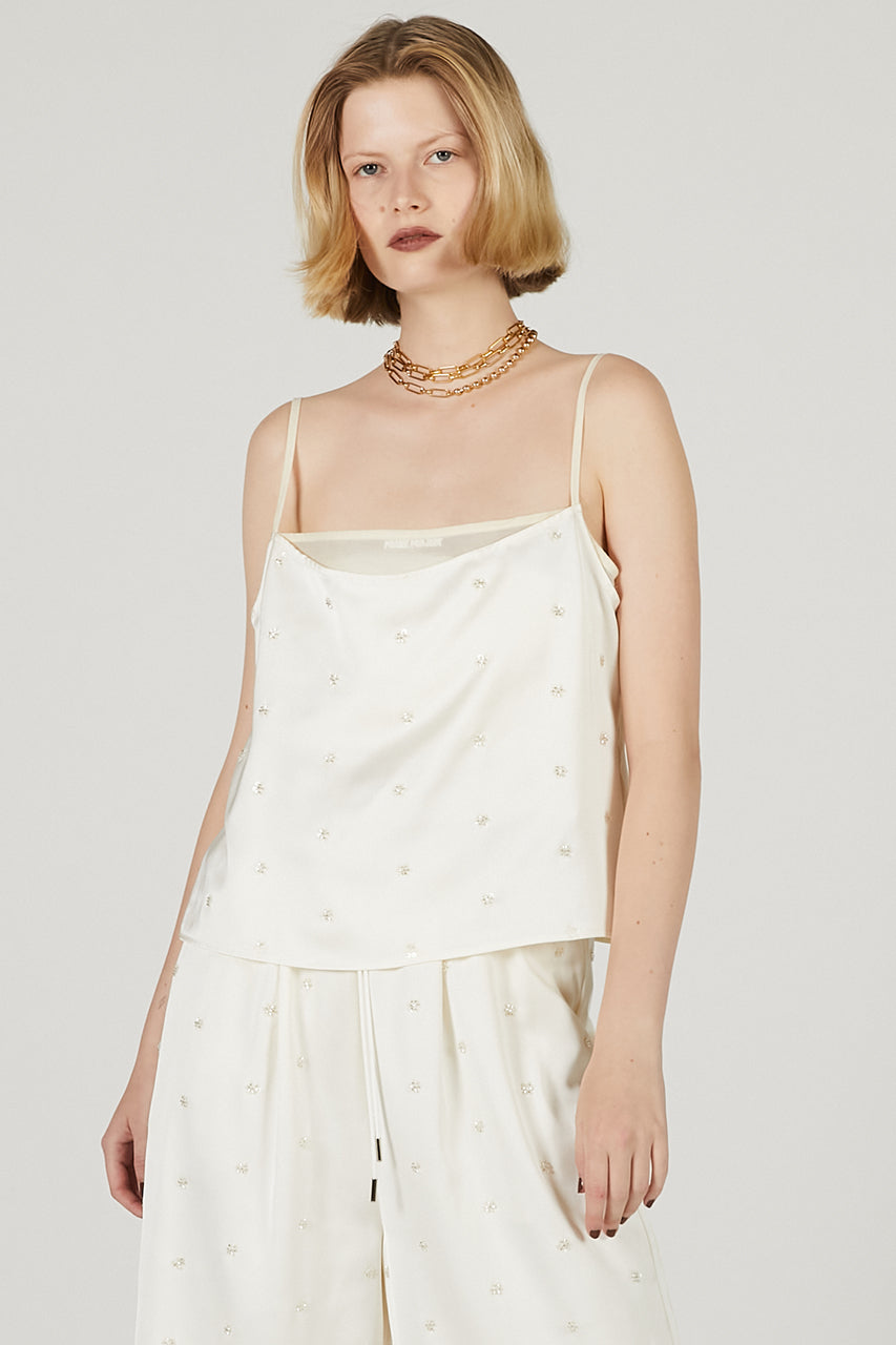 Flower Bejeweled Satin Bustier - 2025 SUMMER