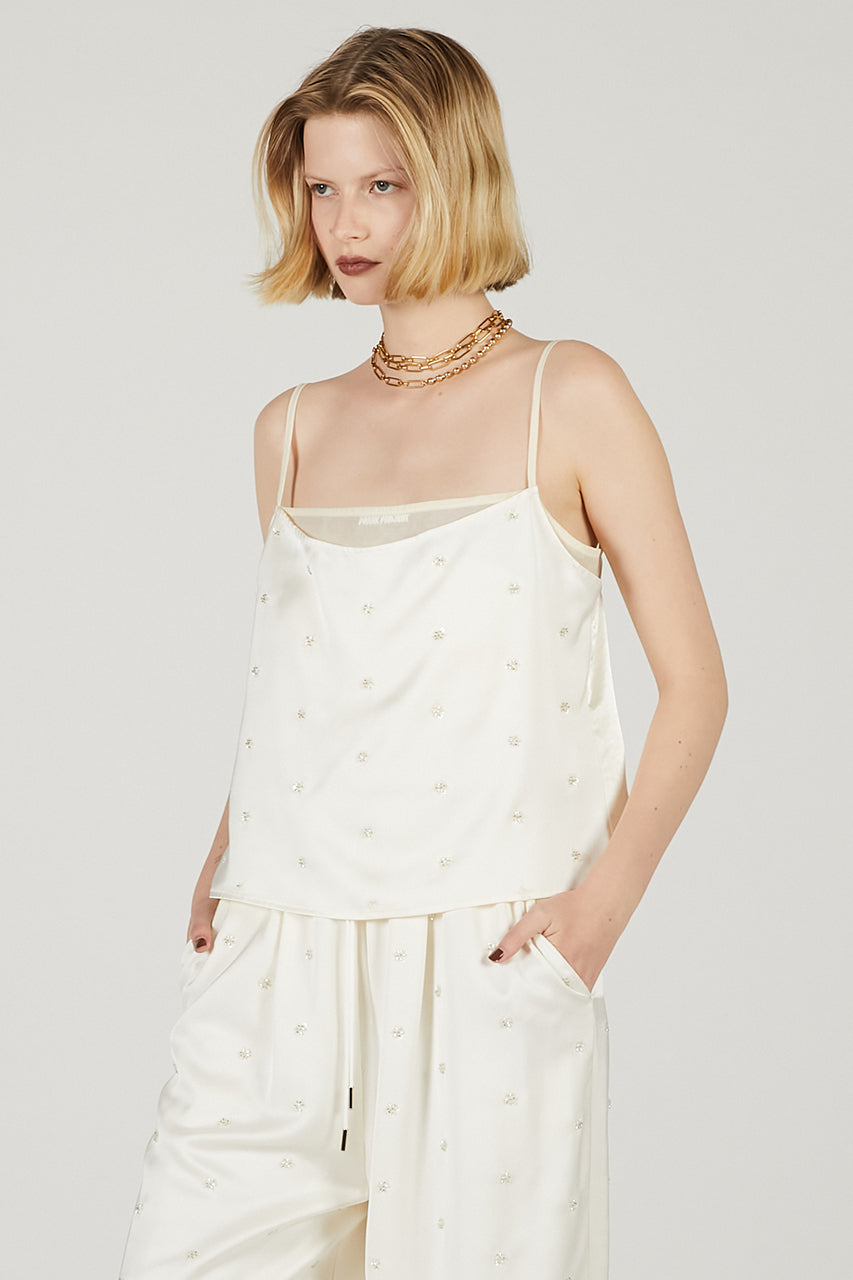 Flower Bejeweled Satin Bustier - 2025 SUMMER