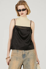 Flower Bejeweled Satin Bustier