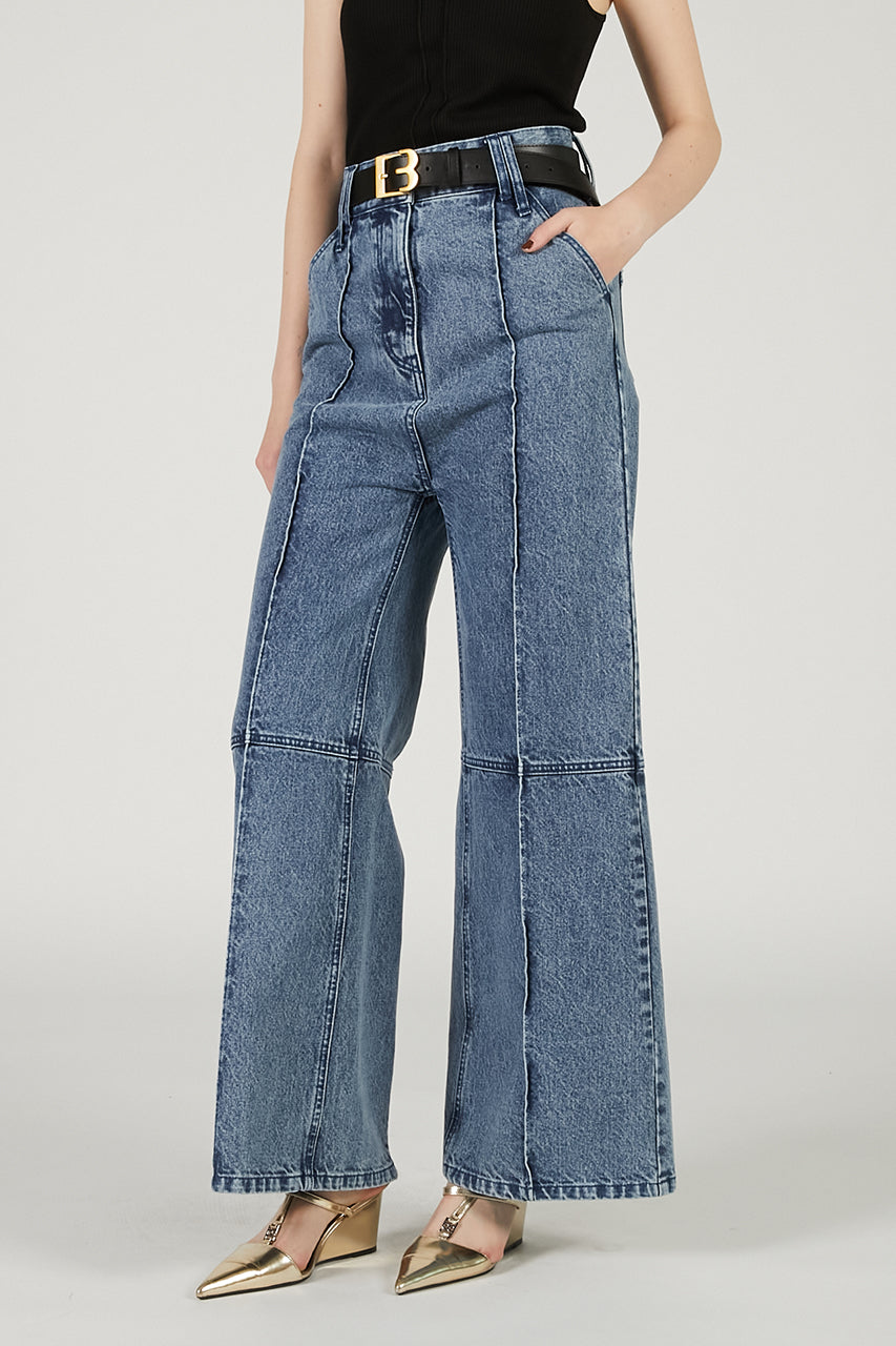 Super High Waist Back Hem Zipper Denim - SALE