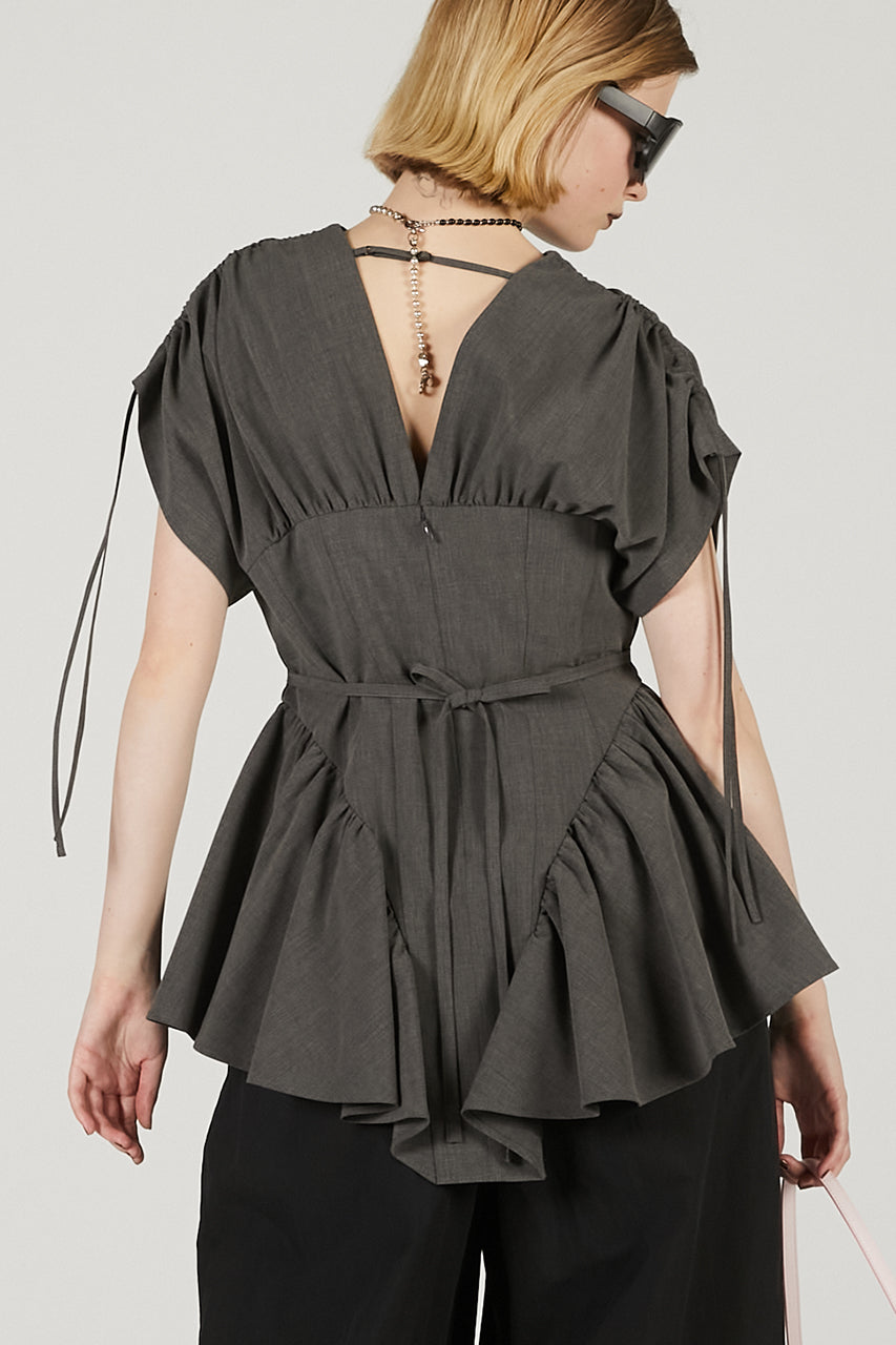 Balloon Peplum Tunic - 2025 SUMMER