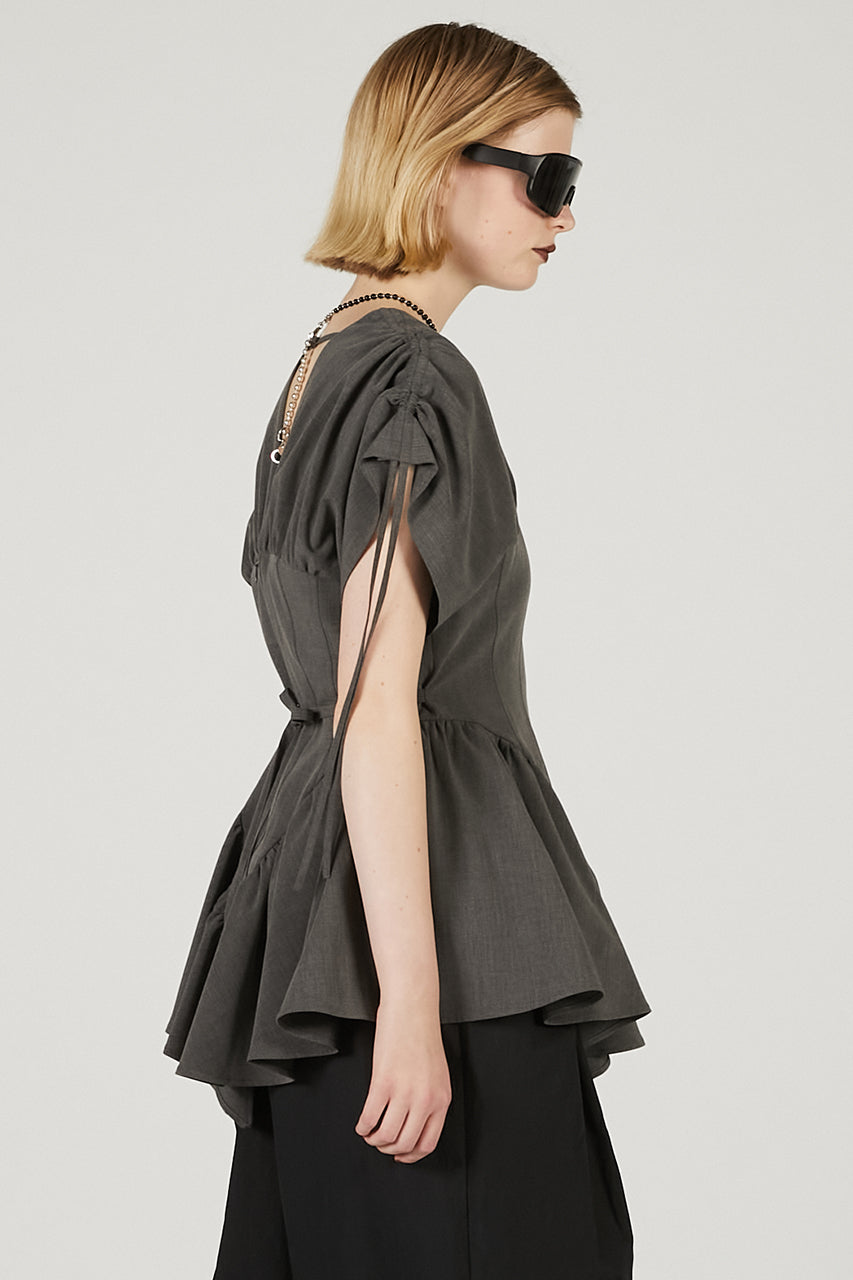 Balloon Peplum Tunic - 2025 SUMMER