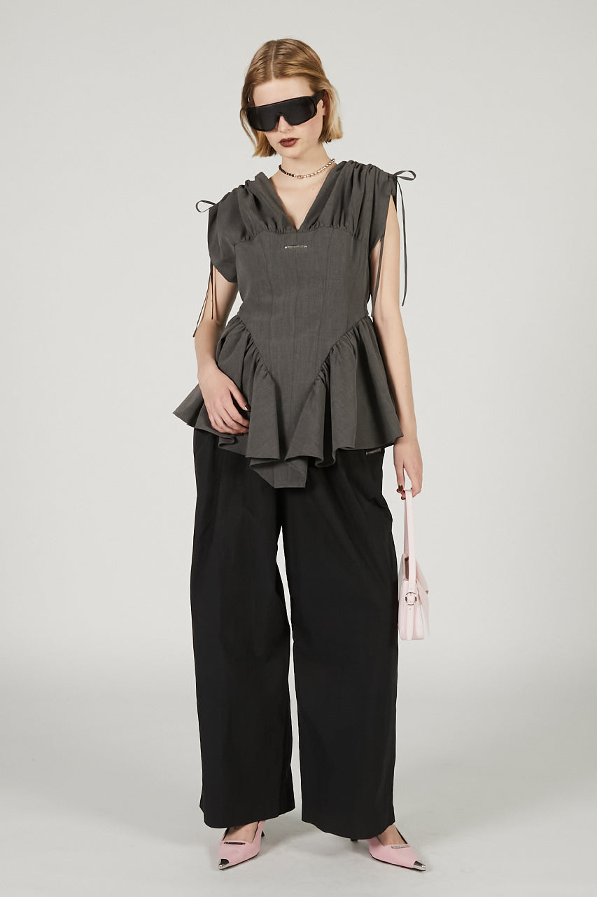 Balloon Peplum Tunic - 2025 SUMMER