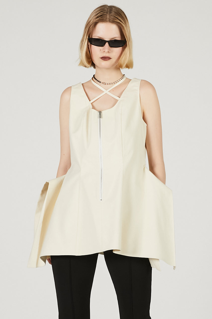 Stretch Double Satin Square Hem Top - 2025 SUMMER