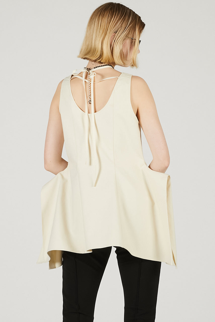 Stretch Double Satin Square Hem Top - SALE