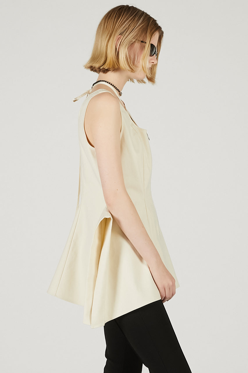 Stretch Double Satin Square Hem Top - 2025 SUMMER