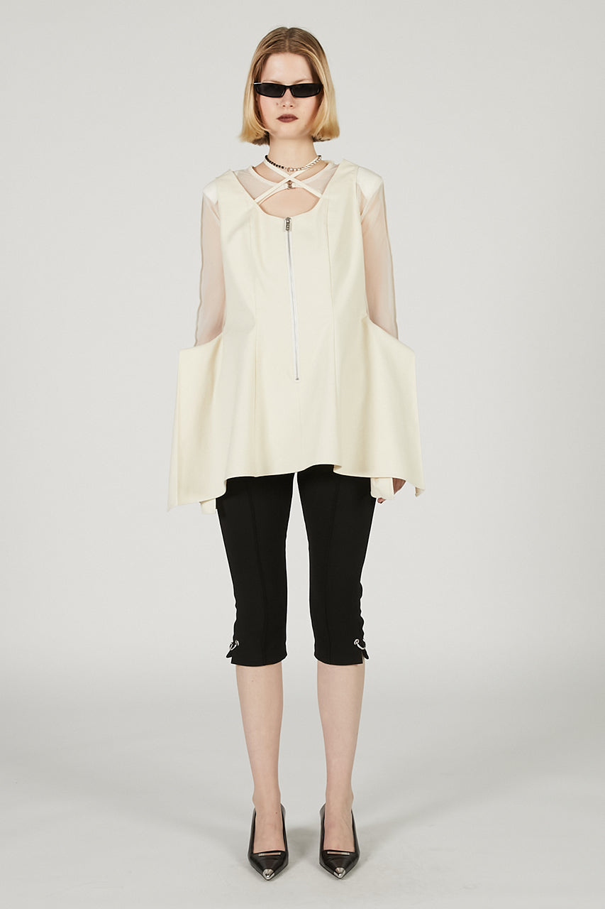 Stretch Double Satin Square Hem Top - 2025 SUMMER