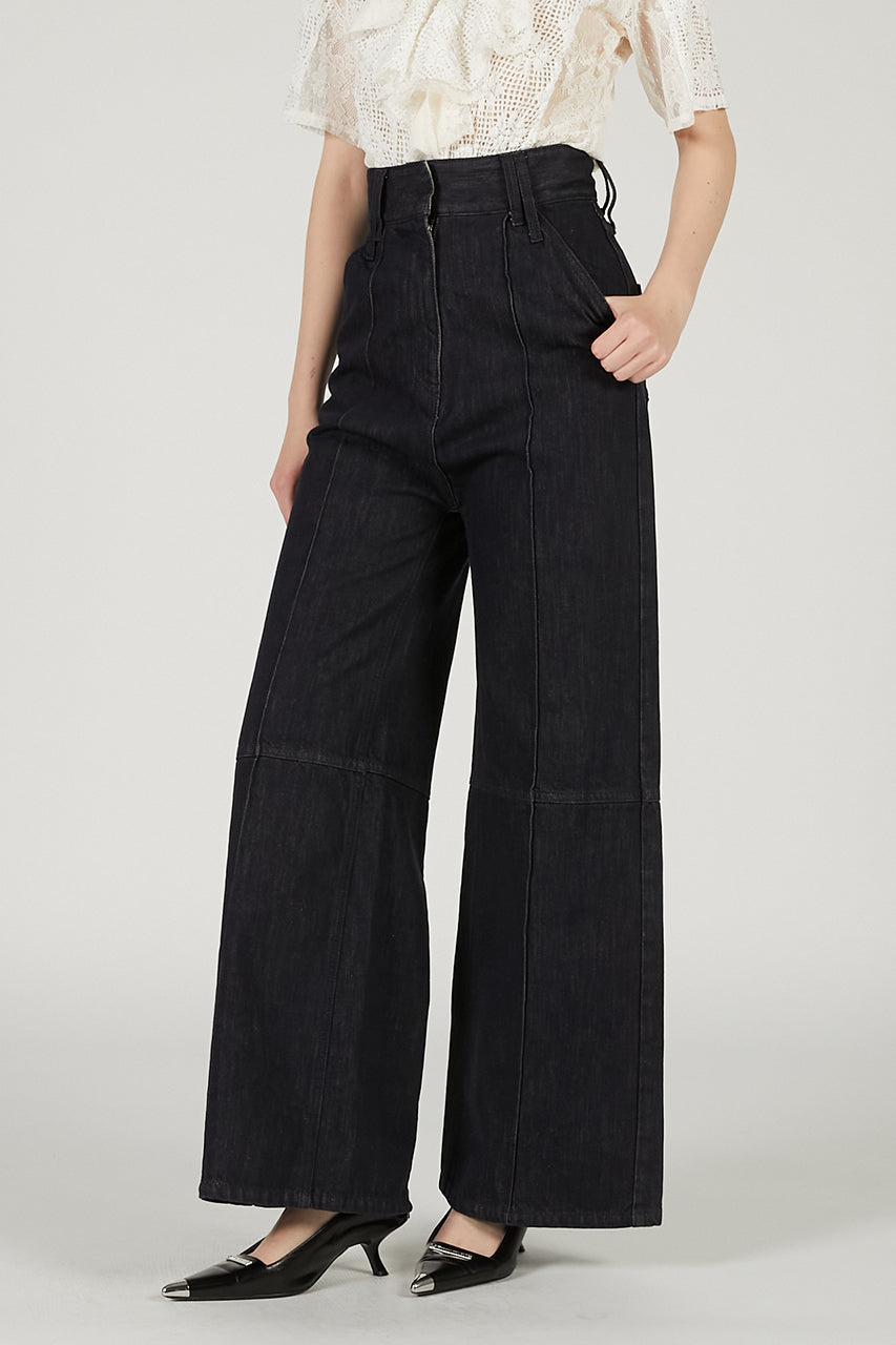 Super High Waist Back Hem Zipper Denim - SALE