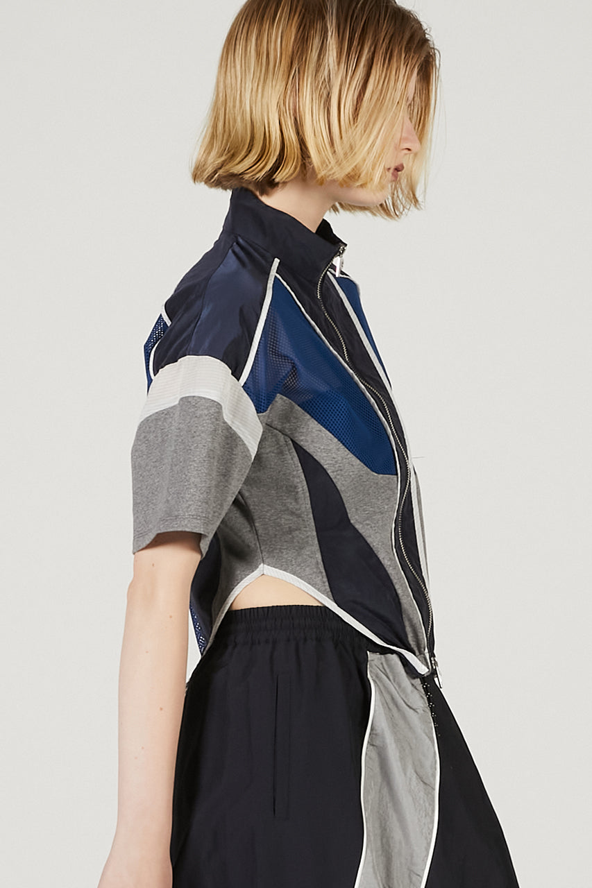 Half Sleeve Mesh Track Jacket