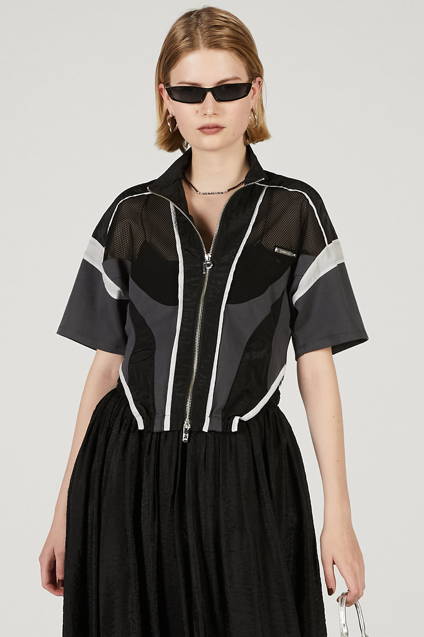 Half Sleeve Mesh Track Jacket