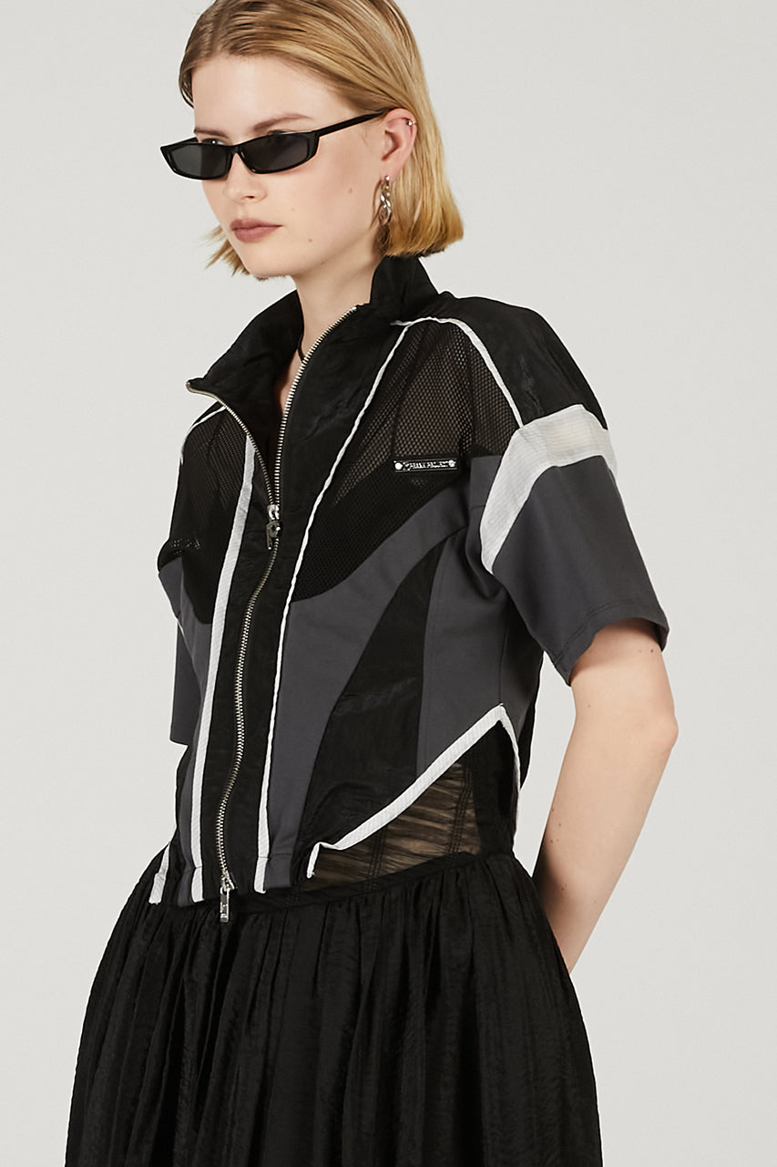Half Sleeve Mesh Track Jacket