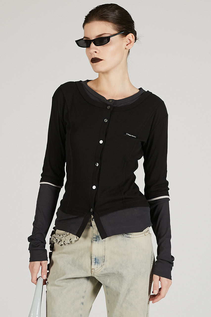 Layered sheer Fraise Cardigan