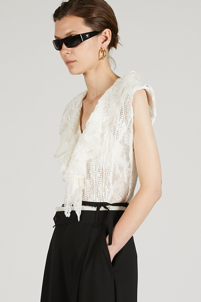 Lace Frill Bodysuit - 2025 SUMMER
