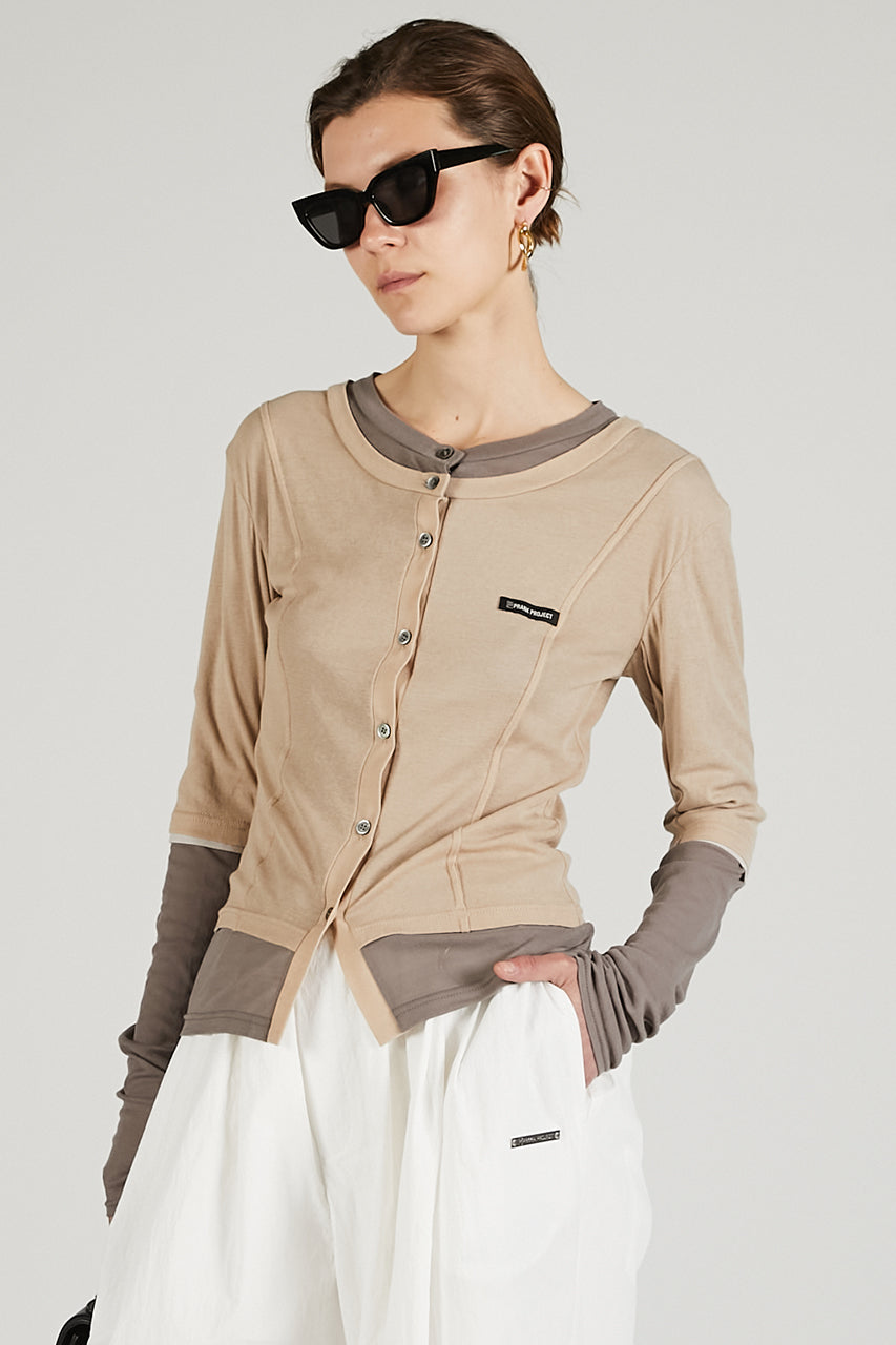 Layered sheer Fraise Cardigan