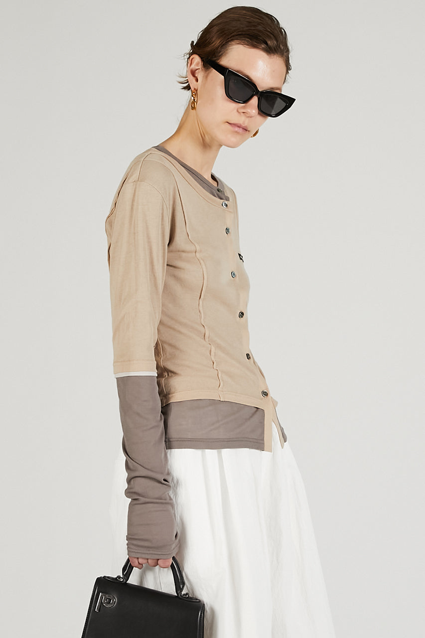 Layered sheer Fraise Cardigan