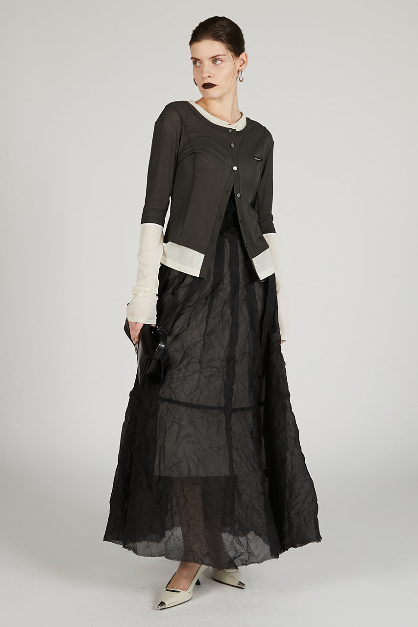 Layered sheer Fraise Cardigan