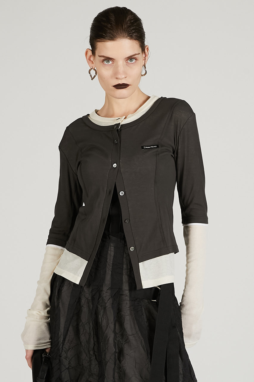 Layered sheer Fraise Cardigan